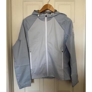 adidas Women’s Medium Golf Provisional Jacket Full-Zip Wonder Blue IK3621 NEW